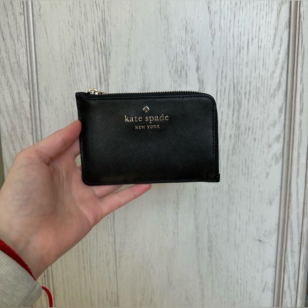Kate Spade Black L-Zip Card Holder